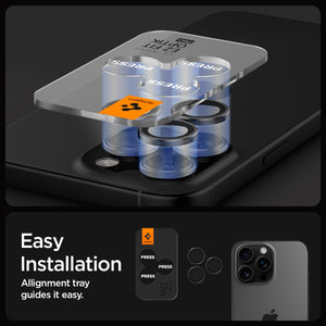 Spigen iPhone 16 Pro Max / 16 Pro Lens Protector – Optik Pro EZ Fit – Black product image 9