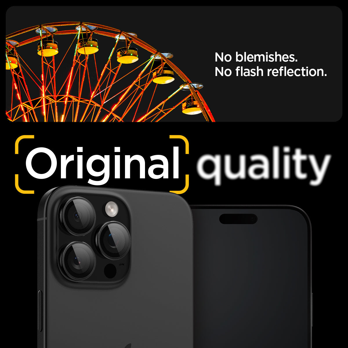 Spigen iPhone 16 Pro Max / 16 Pro Lens Protector – Optik Pro EZ Fit – Black product image 10