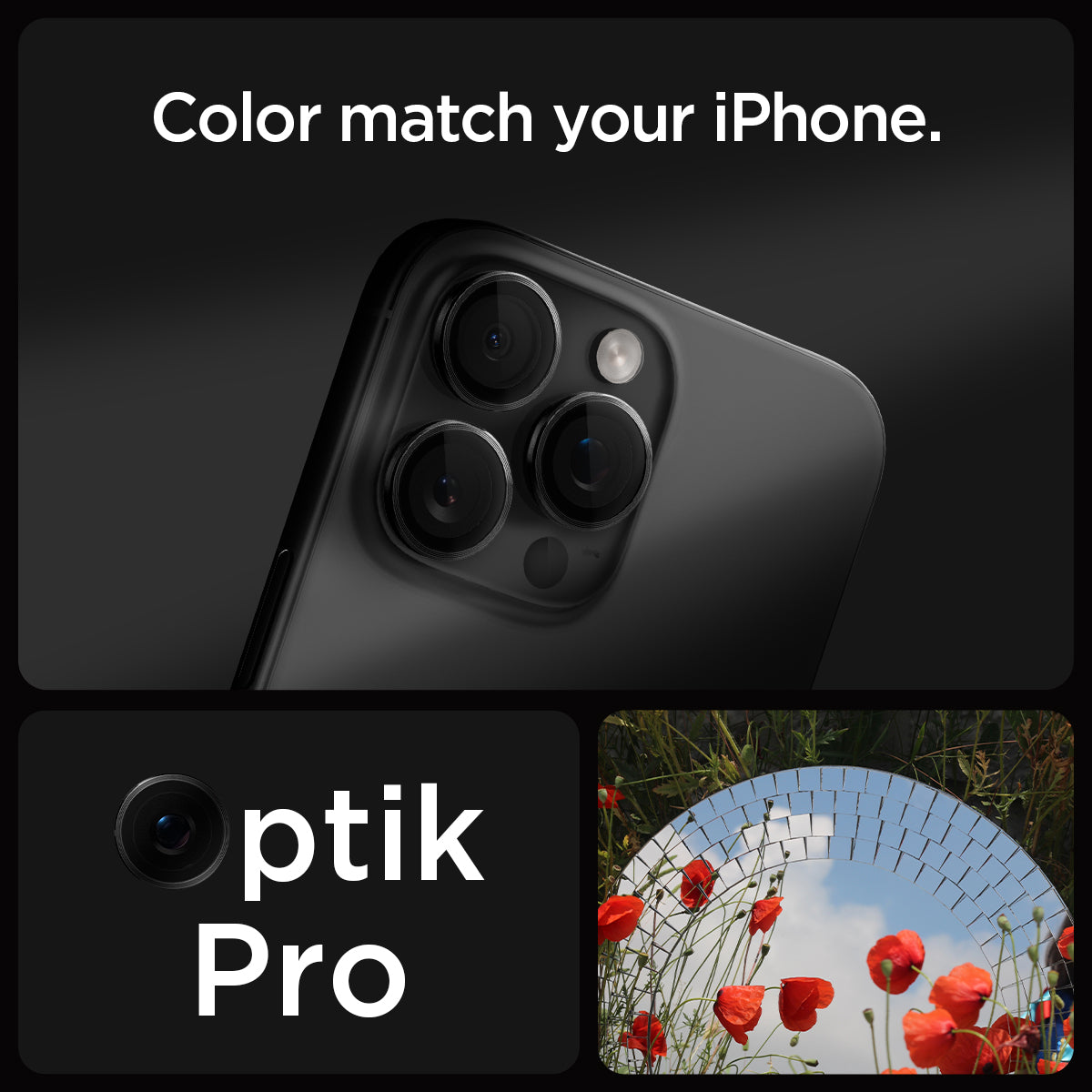 Spigen iPhone 16 Pro Max / 16 Pro Lens Protector – Optik Pro EZ Fit – Black product image 7