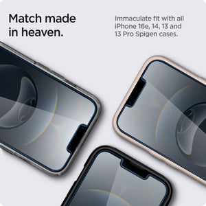 Spigen iPhone 17e / 16e / 14 / 13 / 13 Pro Screen Protector GLAS.tR EZ Fit Privacy view 8