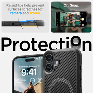Spigen Core Armor (MagFit) case for iPhone 16 Plus in Matte Black – detail image 8
