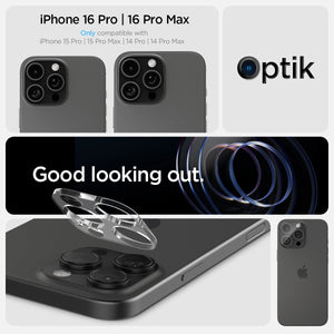Spigen iPhone 16 Pro Max / 16 Pro Lens Protector – Optik Pro EZ Fit – Crystal Clear product image 10