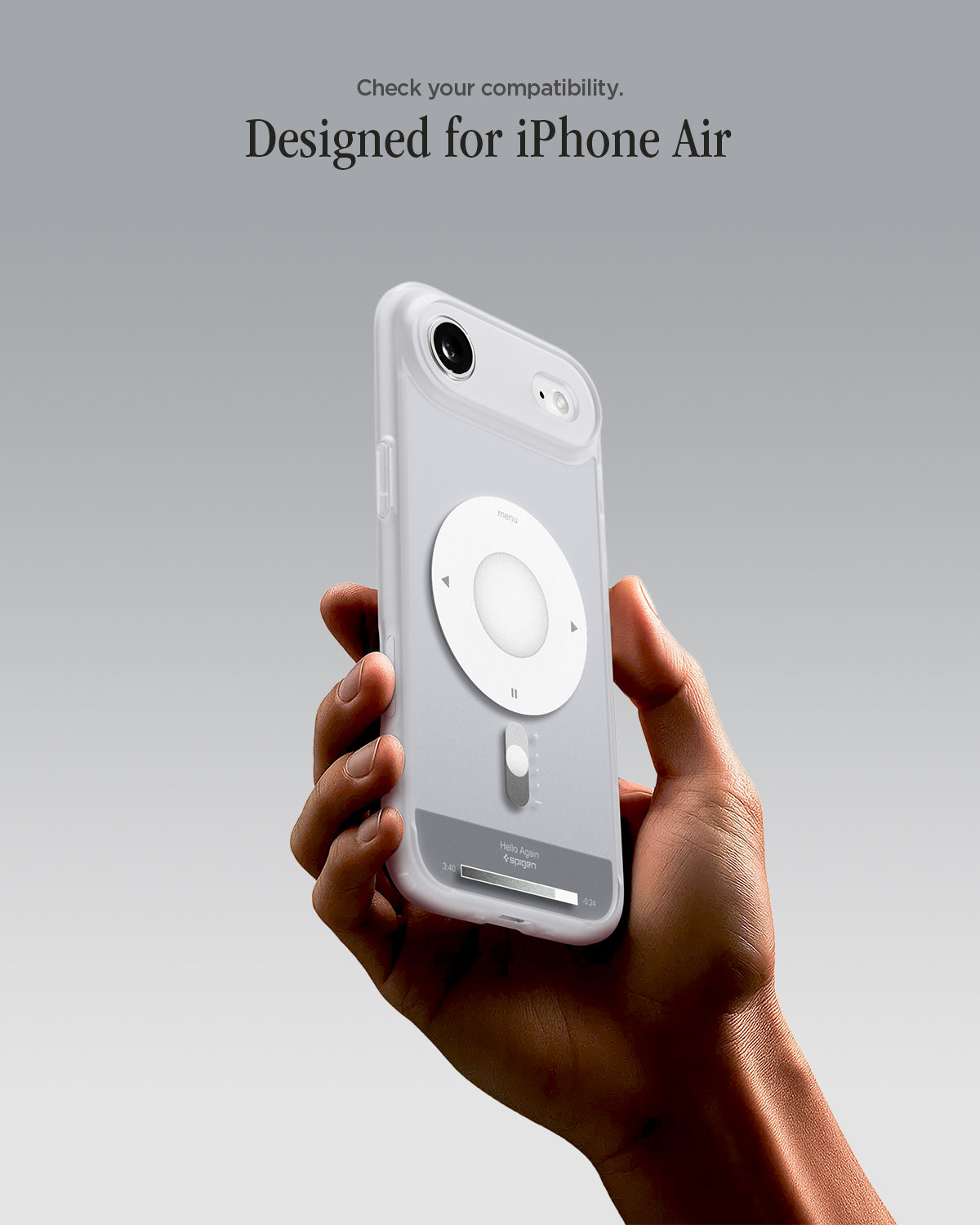 ACS10060 - iPhone 17 Air Ultra Hybrid Classic (MagFit) in Classic Silver showing check your compatibility.