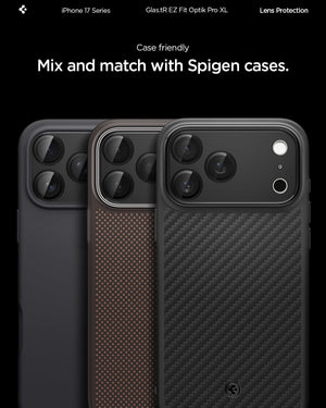 Spigen iPhone 17 Pro Lens Protector – GLAS.tR EZ Fit Optik Pro XL [1 Pack] - Black - Spigen case compatibility