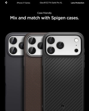 Spigen iPhone 17 Pro Lens Protector – GLAS.tR EZ Fit Optik Pro XL [1 Pack] - Silver - Spigen case compatibility