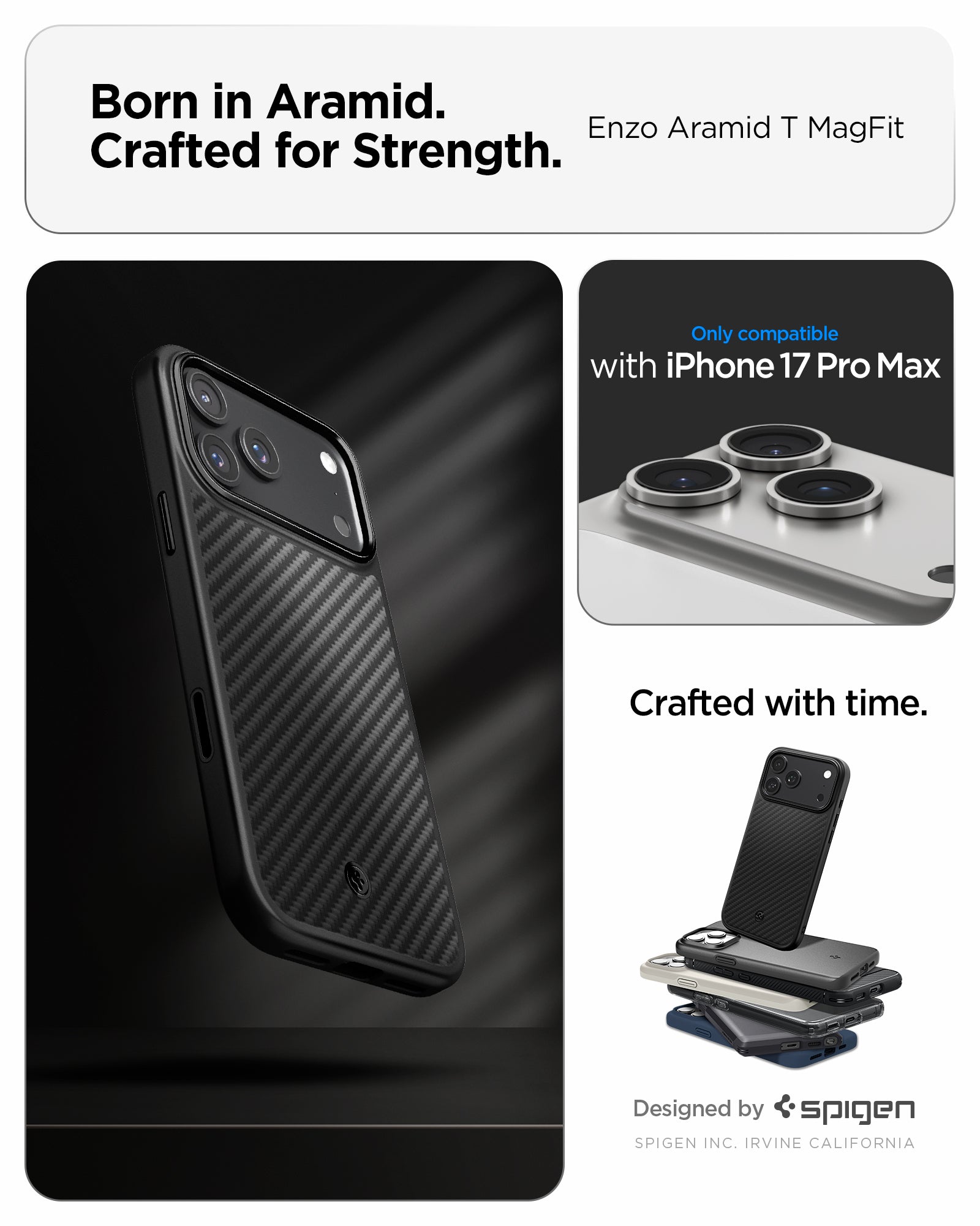 Funda Spigen Enzo Aramid Para Google Pixel 9 Pro XL - Negro Mate