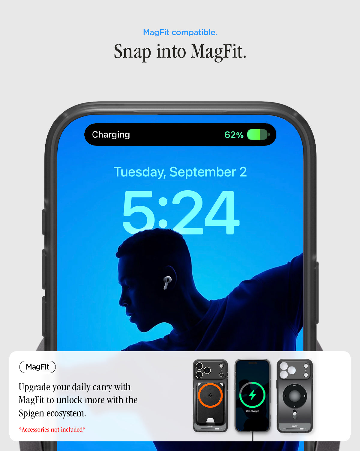 Spigen iPhone 17 Pro Max Case – Ultra Hybrid Classic (MagFit) - Classic Black - MagFit magnetic compatibility