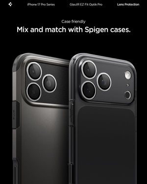 Spigen iPhone 17 Pro Max / 17 Pro Lens Protector – Optik Pro EZ Fit - Silver - Spigen case compatibility
