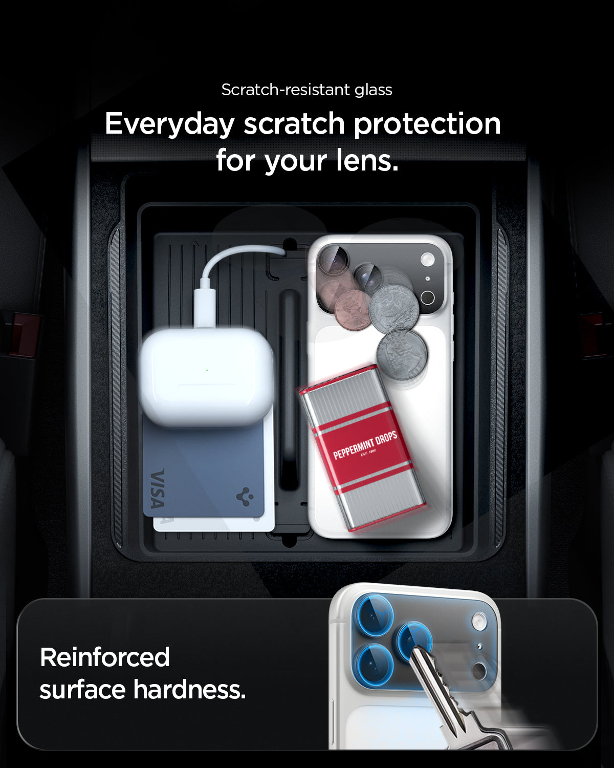 Spigen iPhone 18 Pro Glas.tR EZ Fit Optik Pro XL lens protector - Dark Gray - image 9