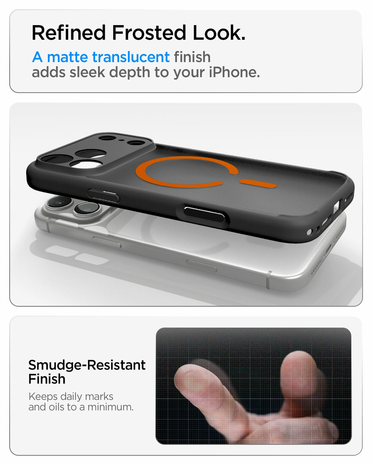 Spigen iPhone 18 Pro Ultra Hybrid Matte (Mag Fit) - Frost Black Orange - image 10