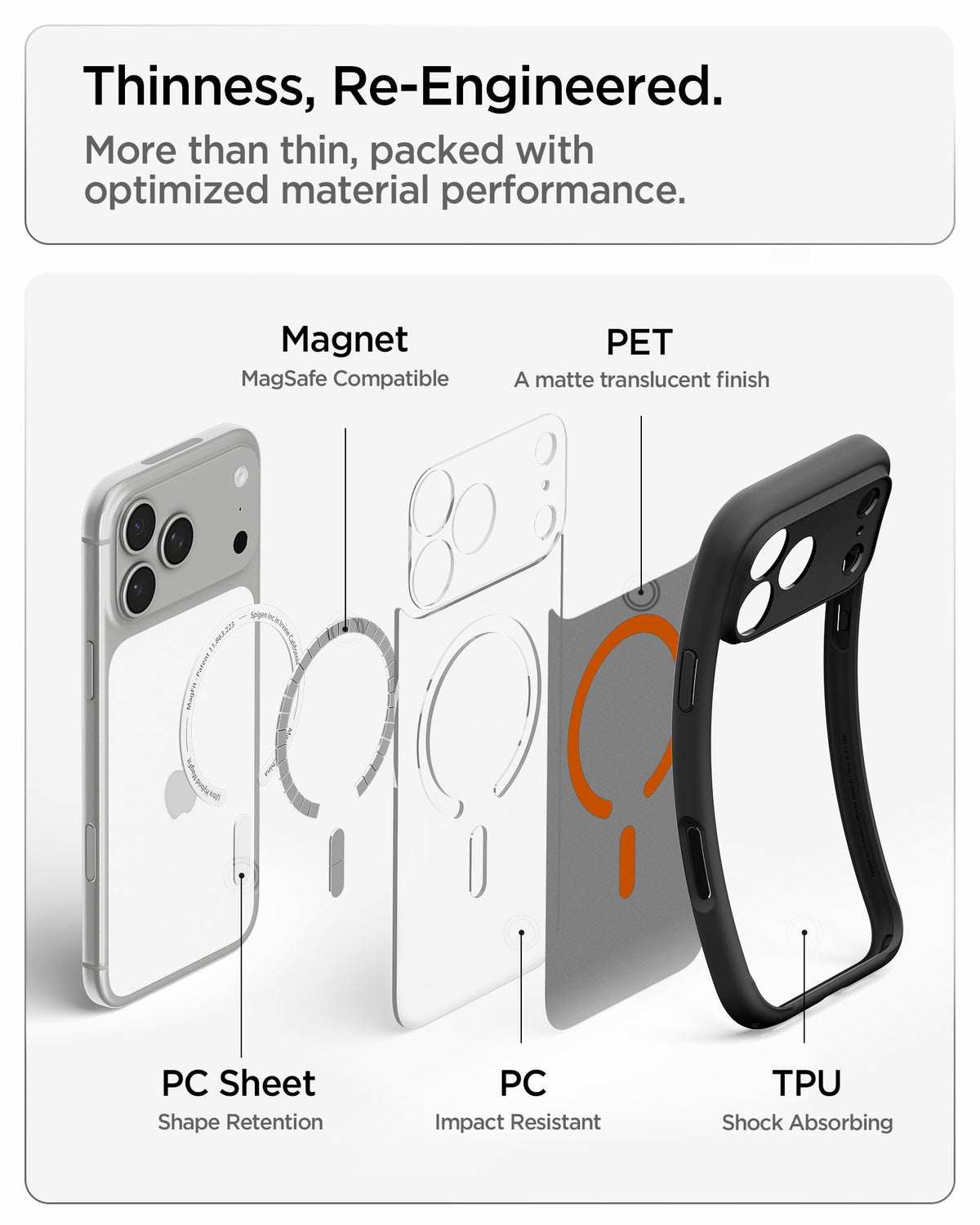 Spigen iPhone 18 Pro Ultra Hybrid Matte (Mag Fit) - Frost Black Orange - image 11