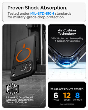 Spigen iPhone 18 Pro Ultra Hybrid Matte (Mag Fit) - Frost Black Orange - image 7