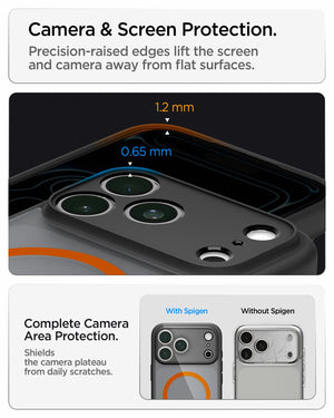 Spigen iPhone 18 Pro Ultra Hybrid Matte (Mag Fit) - Frost Black Orange - image 8