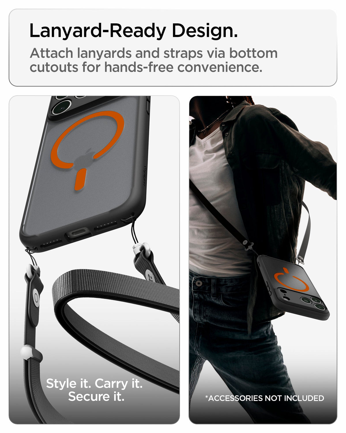 Spigen iPhone 18 Pro Ultra Hybrid Matte (Mag Fit) - Frost Black Orange - image 9