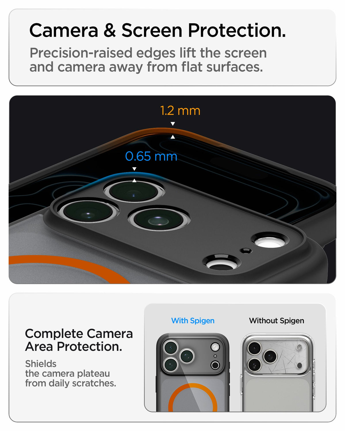 Spigen iPhone 18 Pro Max Ultra Hybrid Matte (Mag Fit) - Frost Black Orange - image 8
