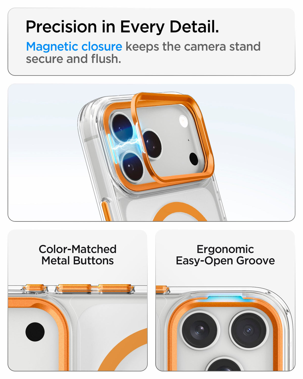 Spigen iPhone 18 Pro Max Ultra Hybrid Optik S (Mag Fit) - Clear Orange - image 13