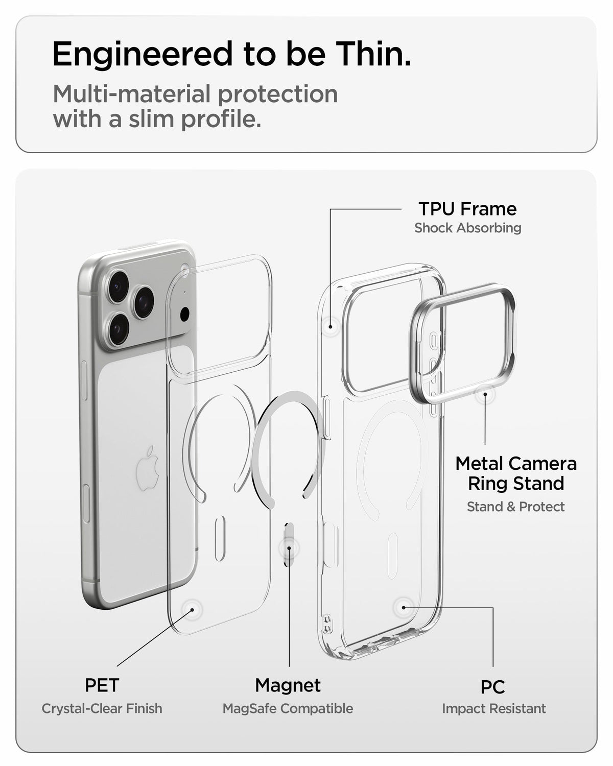 Spigen iPhone 18 Pro Max Ultra Hybrid Optik S (Mag Fit) - Clear Silver - image 7