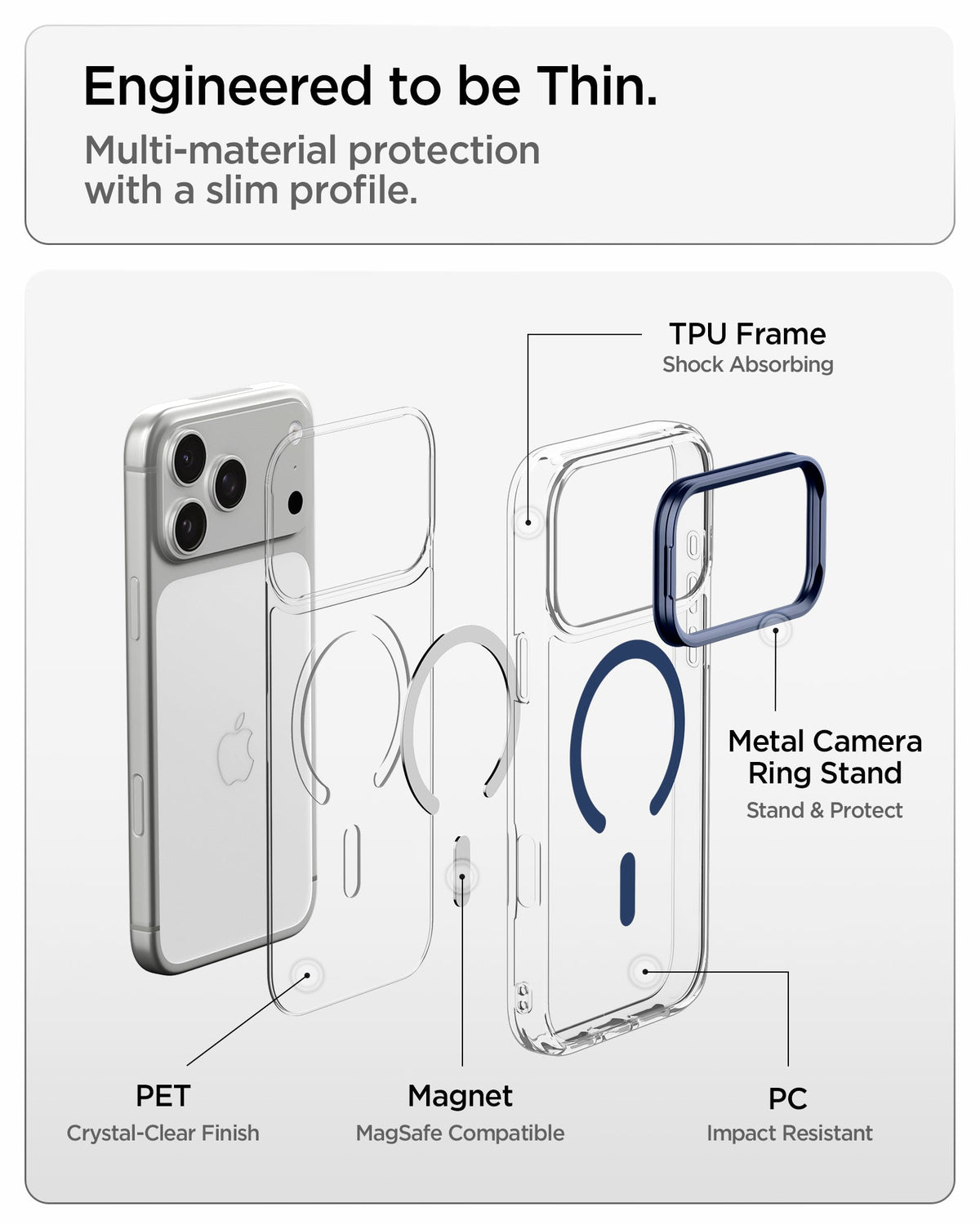 Spigen iPhone 18 Pro Max Ultra Hybrid Optik S (Mag Fit) - Clear Deep Blue - image 7