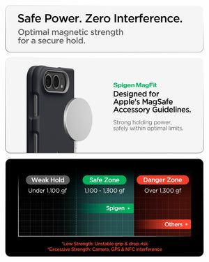 iPhone Duo Nano Pop (Mag Fit) in Black Sesame showing magnetic accessory compatibility with secure holding strength within optimal limits