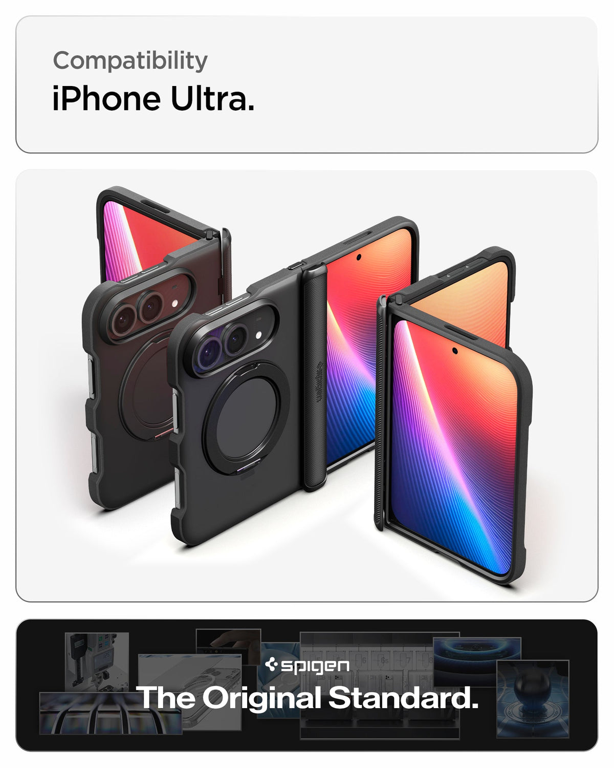 iPhone Duo Slim Armor Pro S (Mag Fit) showing compatibility across multiple folded and unfolded configurations