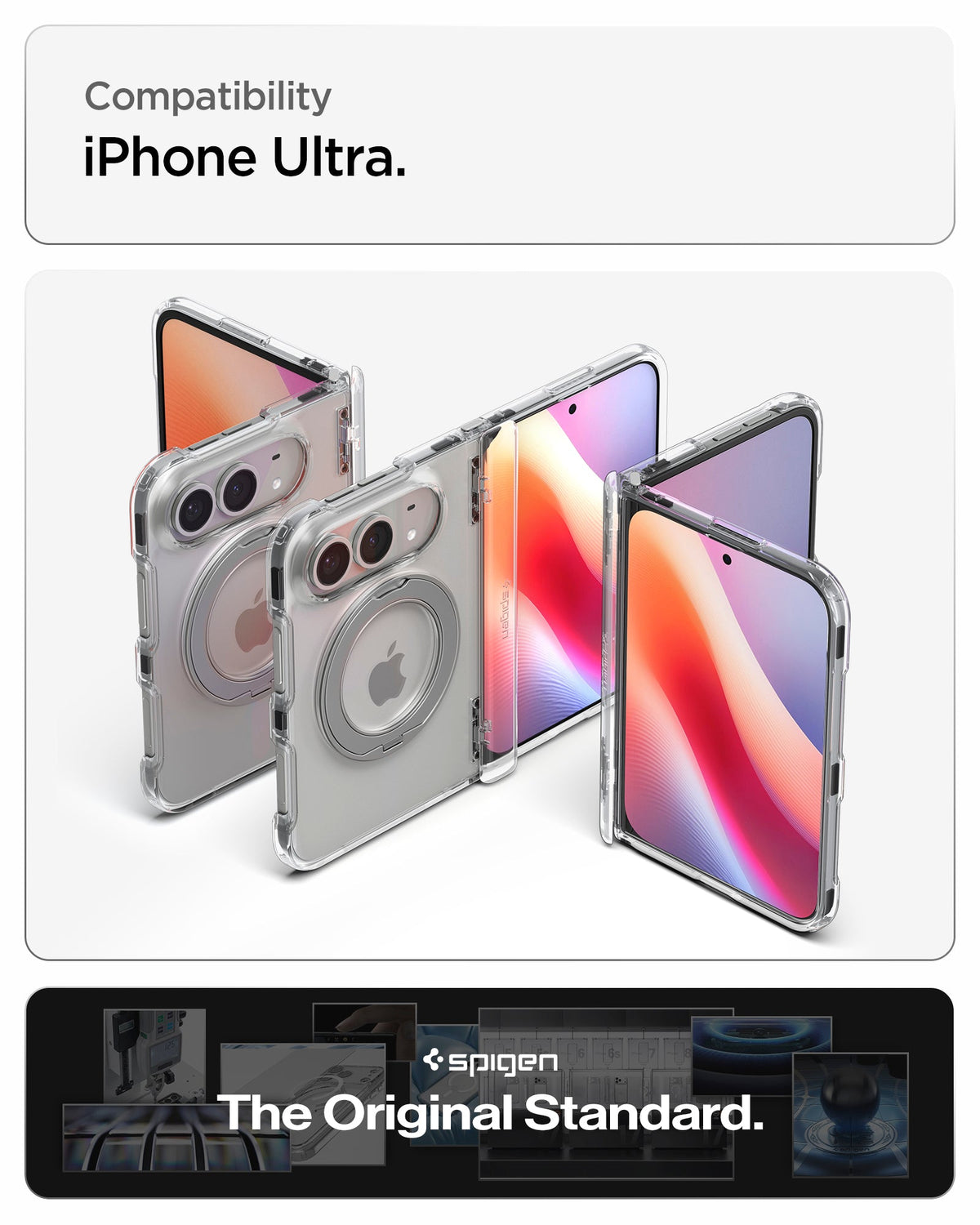 iPhone Duo Ultra Hybrid Pro S (Mag Fit) showing compatibility across multiple folded and unfolded configurations