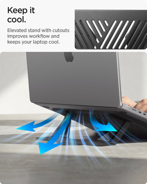 AMP11115 - Slim Fold Laptop Stand | Non-Adhesive LD201-S6 showing keep it cool
