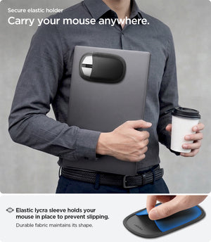 Spigen Laptop & Tablet Mouse Sleeve – LD220 — Black, fit, construction or use view 19