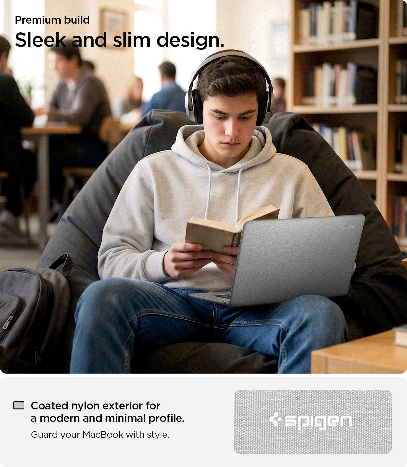 Spigen MacBook Air 15-inch M5/M4/M3/M2 Case - Urban Fit - Heather Gray - ACS10975 10