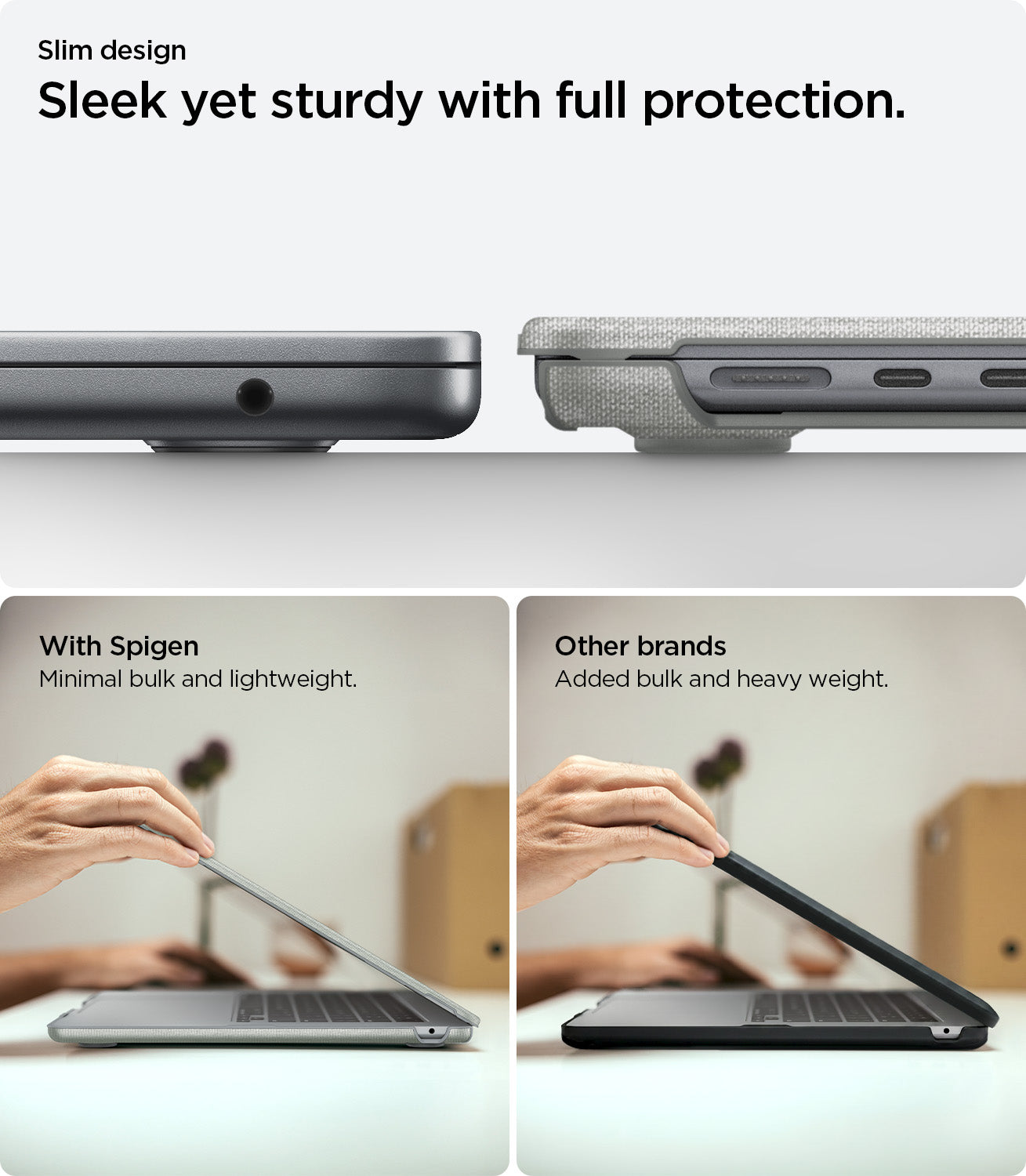 Spigen MacBook Air 13-inch M5/M4/M3/M2 Case - Urban Fit - Heather Gray - ACS10974 12