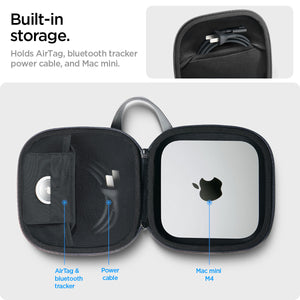 Spigen Mac mini M4 / M4 Pro (2024) Carrying Pouch – Klasden — Charcoal Gray, fit, construction or use view 12