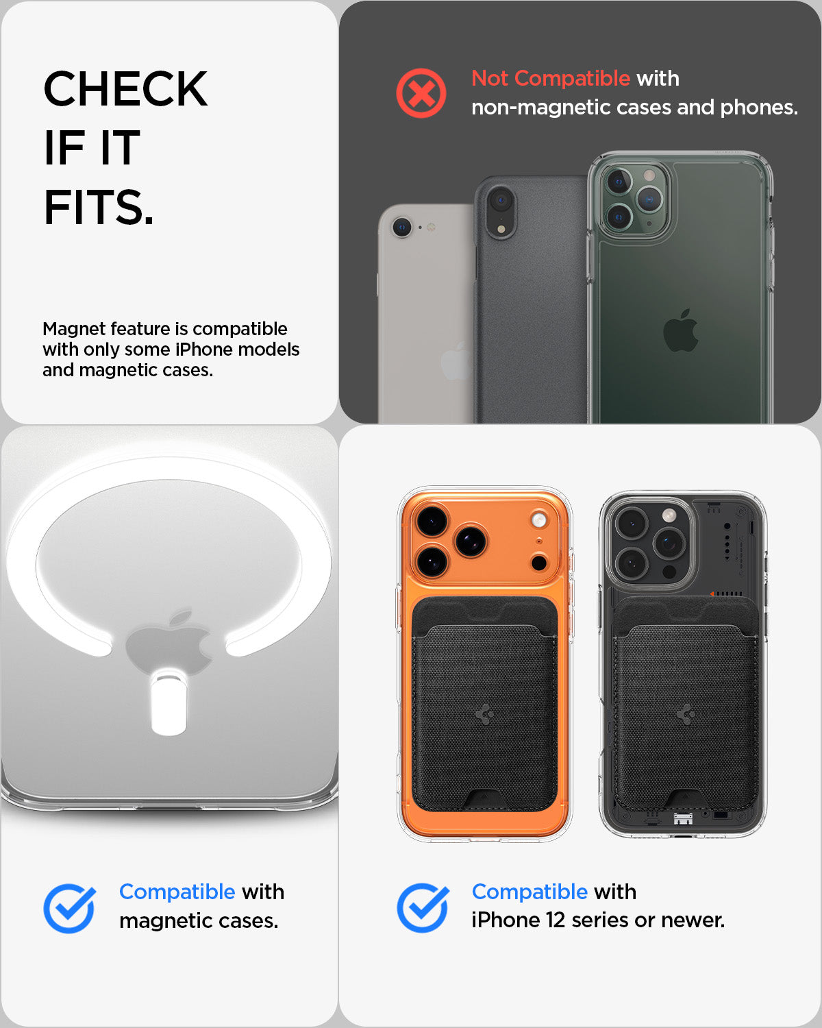 Spigen Urban Fit MagFit 5-Card Wallet - magnetic compatibility