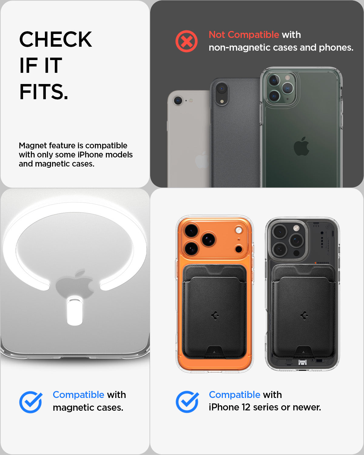 Spigen Valentinus MagFit wallet compatibility guide for magnetic cases and iPhone 12 or newer
