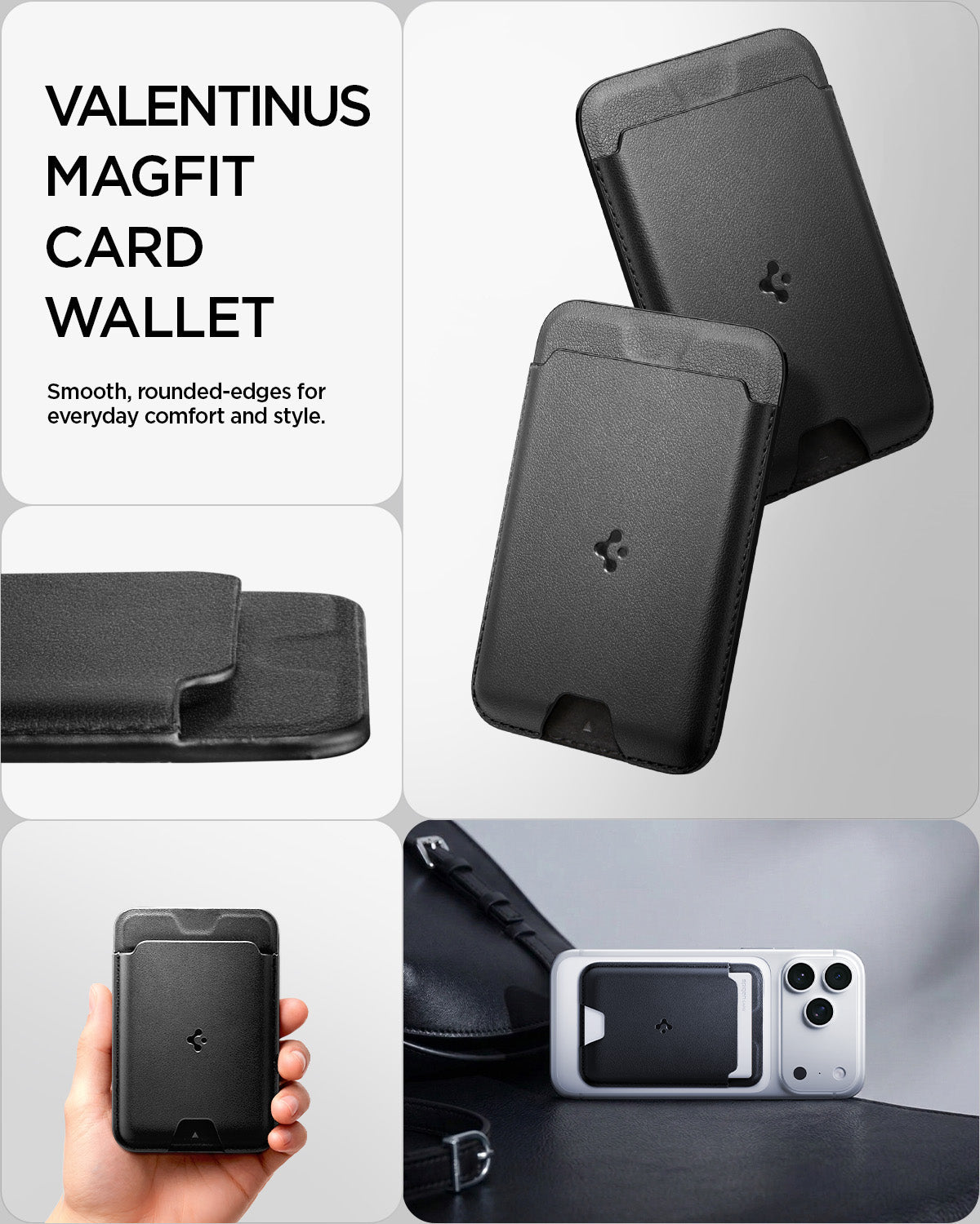 Spigen Valentinus MagFit five-card wallet design and everyday-use details