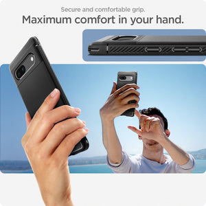 Spigen Google Pixel 7a Case – Rugged Armor — Matte Black textured side grip