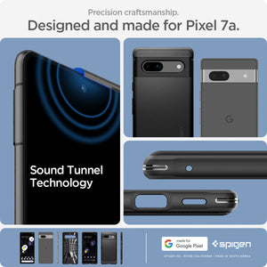 Spigen Google Pixel 7a Case – Rugged Armor — Matte Black precise cutouts and Sound Tunnel