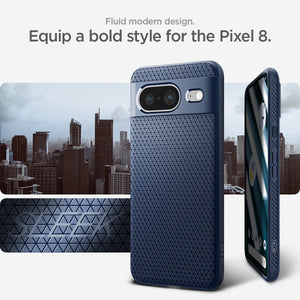 ACS06275 - Pixel 8 Case Liquid Air in navy blue fluid modern design. Equip a bold style for the pixel 8.