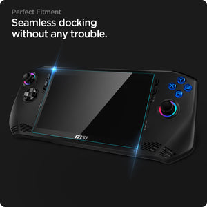 Spigen Glas.tR Slim case-friendly fit on MSI Claw 7 AI+