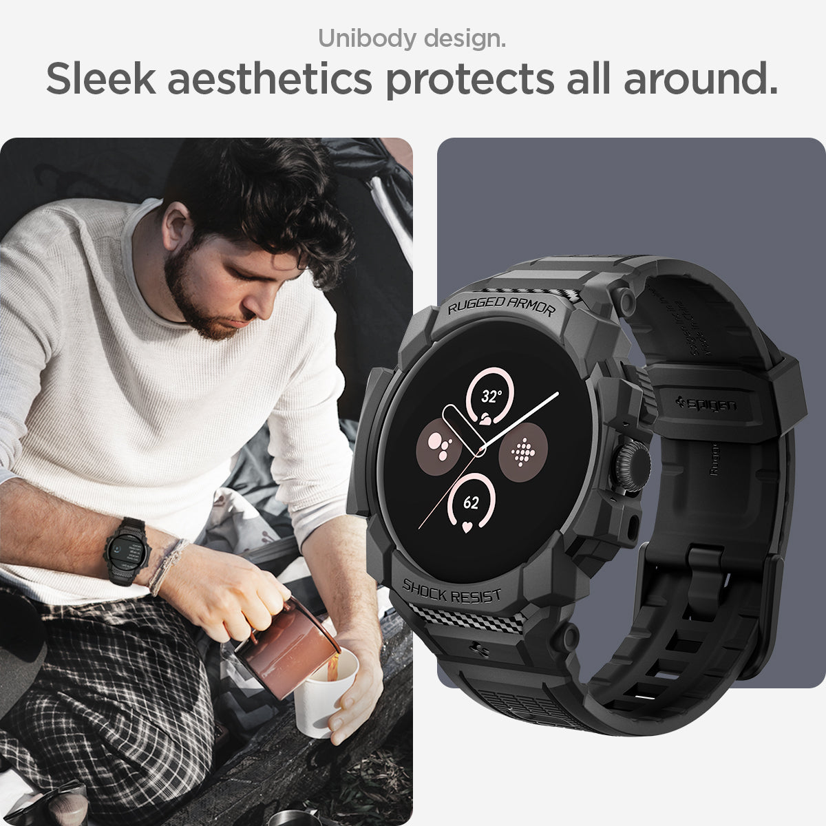 Spigen Pixel Watch 3 (45mm) Case + Case Rugged Armor Pro view 13