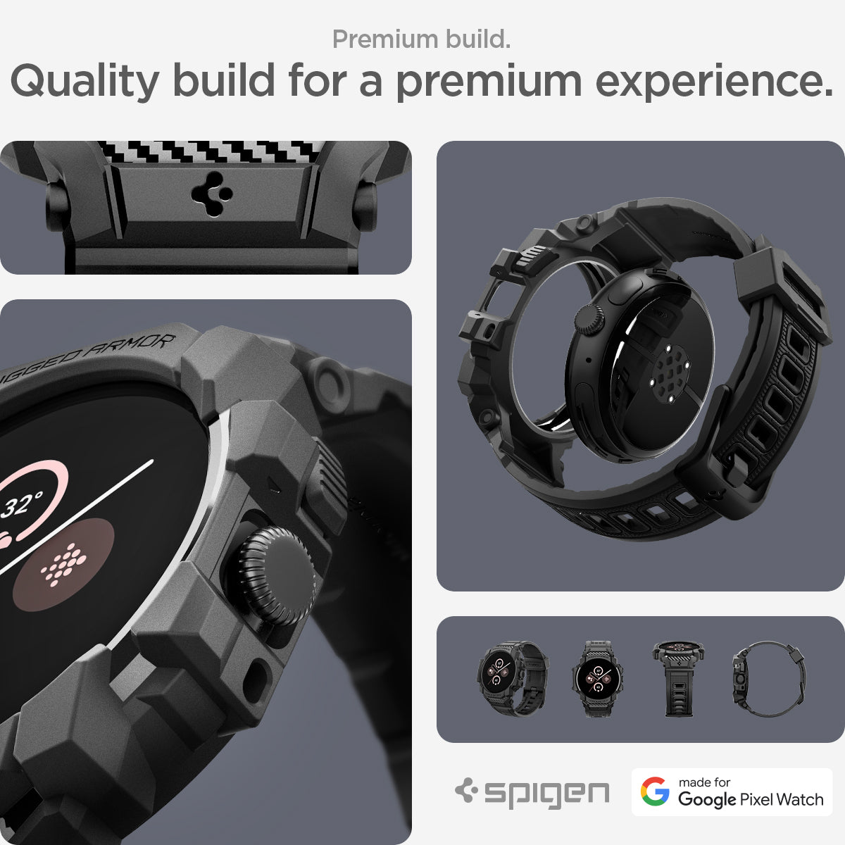 Spigen Pixel Watch 3 (45mm) Case + Case Rugged Armor Pro view 17