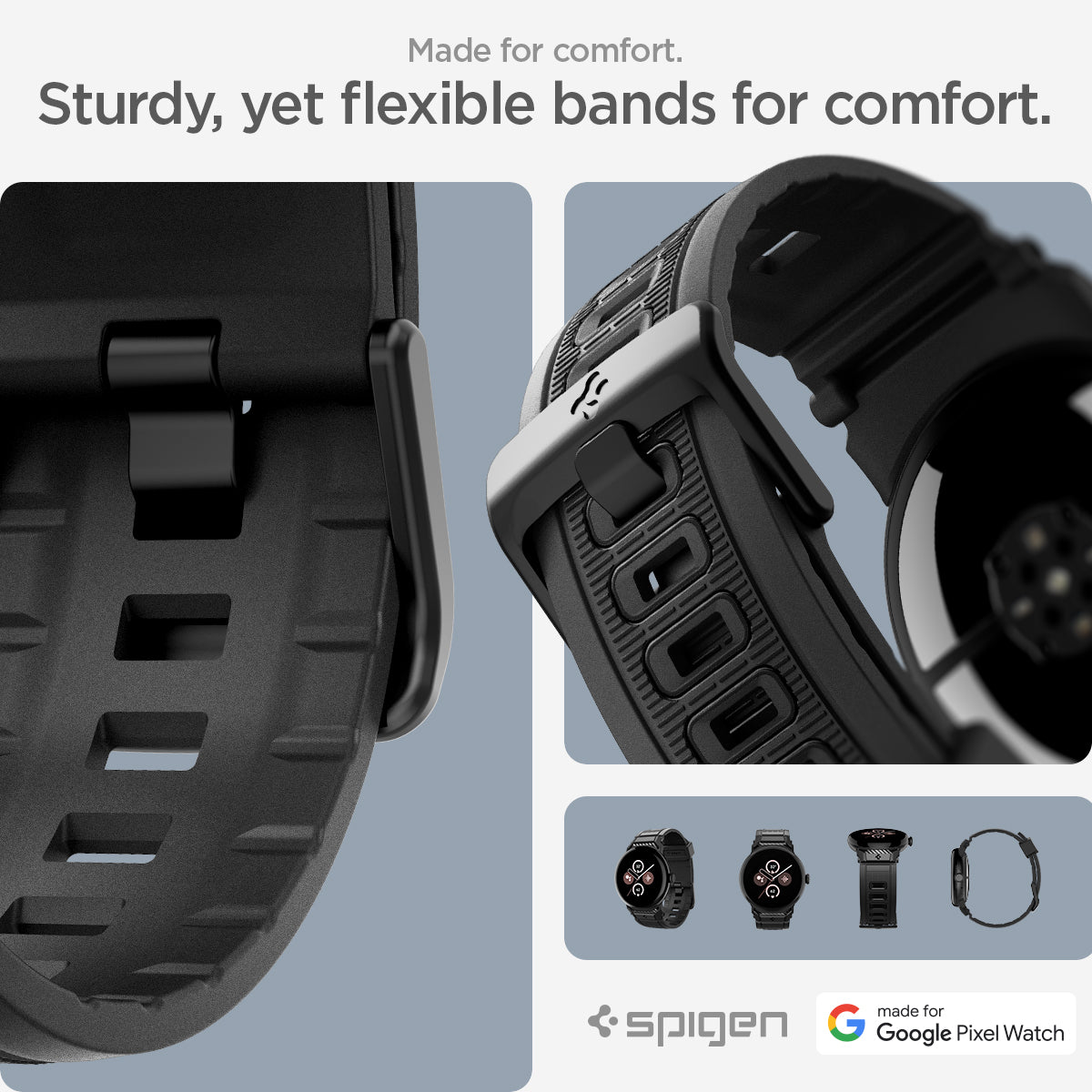 Spigen Google Pixel Watch 5 (45mm) Band – Rugged Band - Matte Black - official image 9