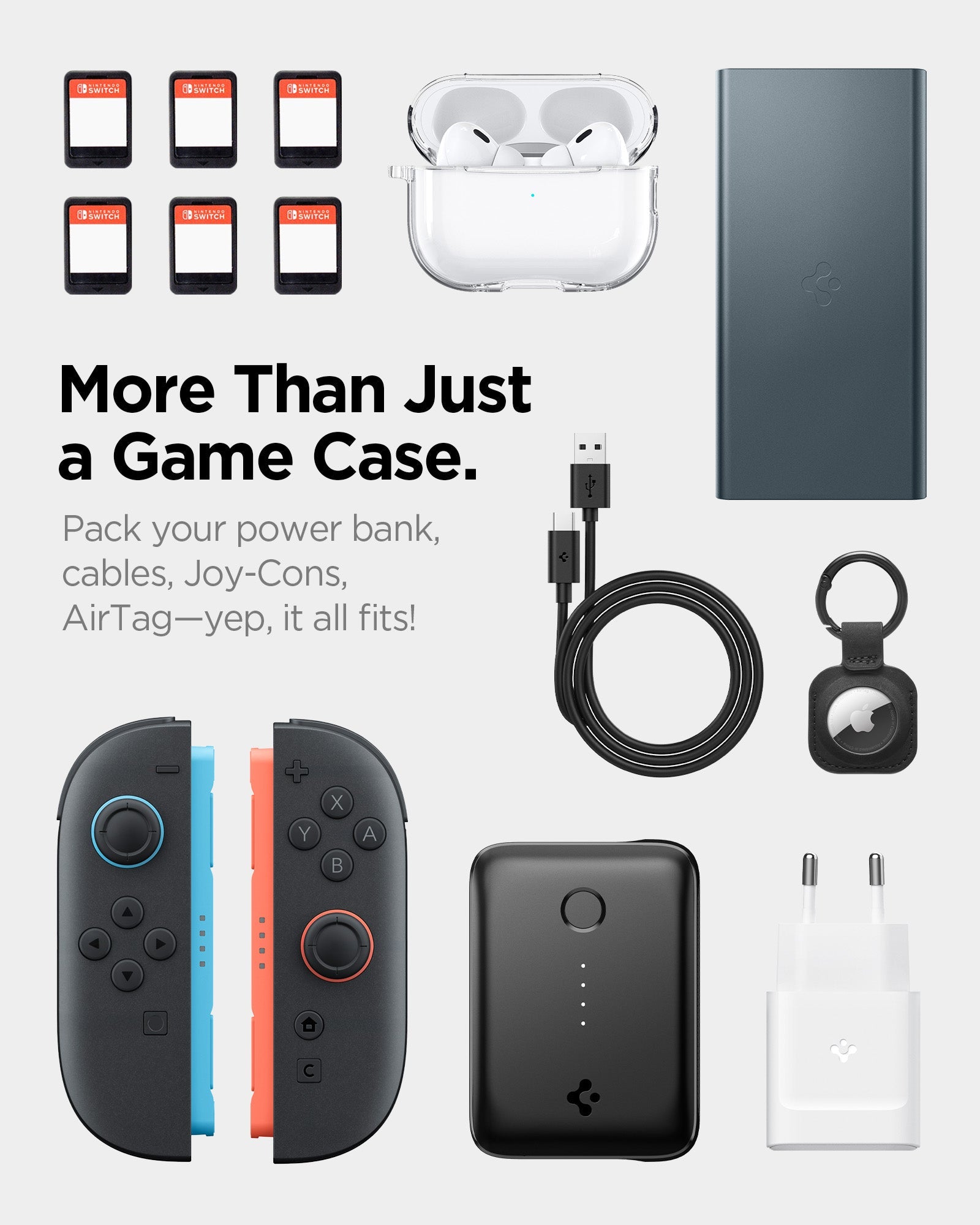 Accessory storage capacity inside Nano Pop Pro carrying case