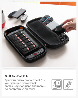 Accessory pocket capacity inside Rugged Armor Pro Nintendo Switch 2 case