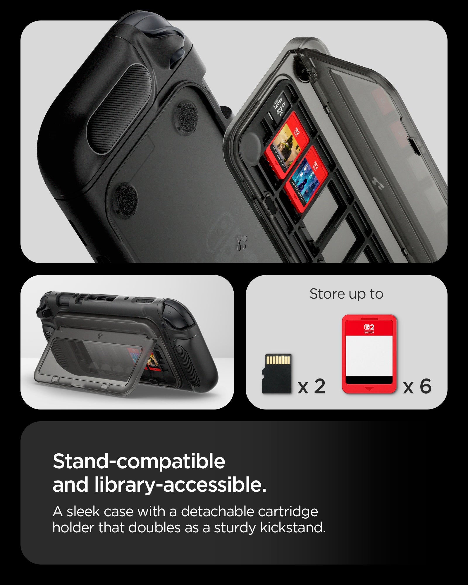 Stand and game library access on Spigen Snap Switch