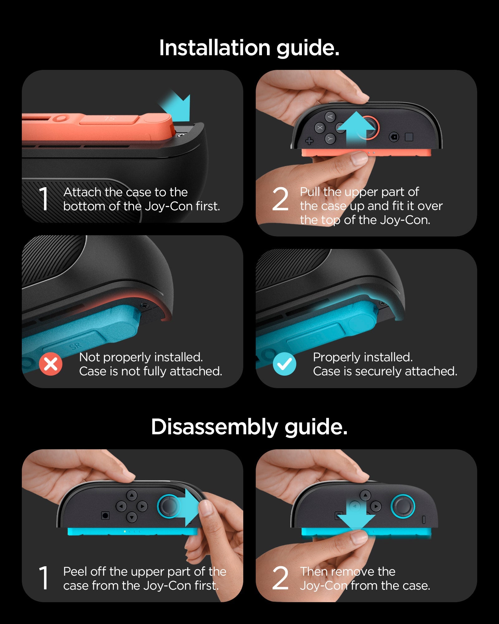 Installation guide for Spigen Snap Switch Nintendo Switch 2 case