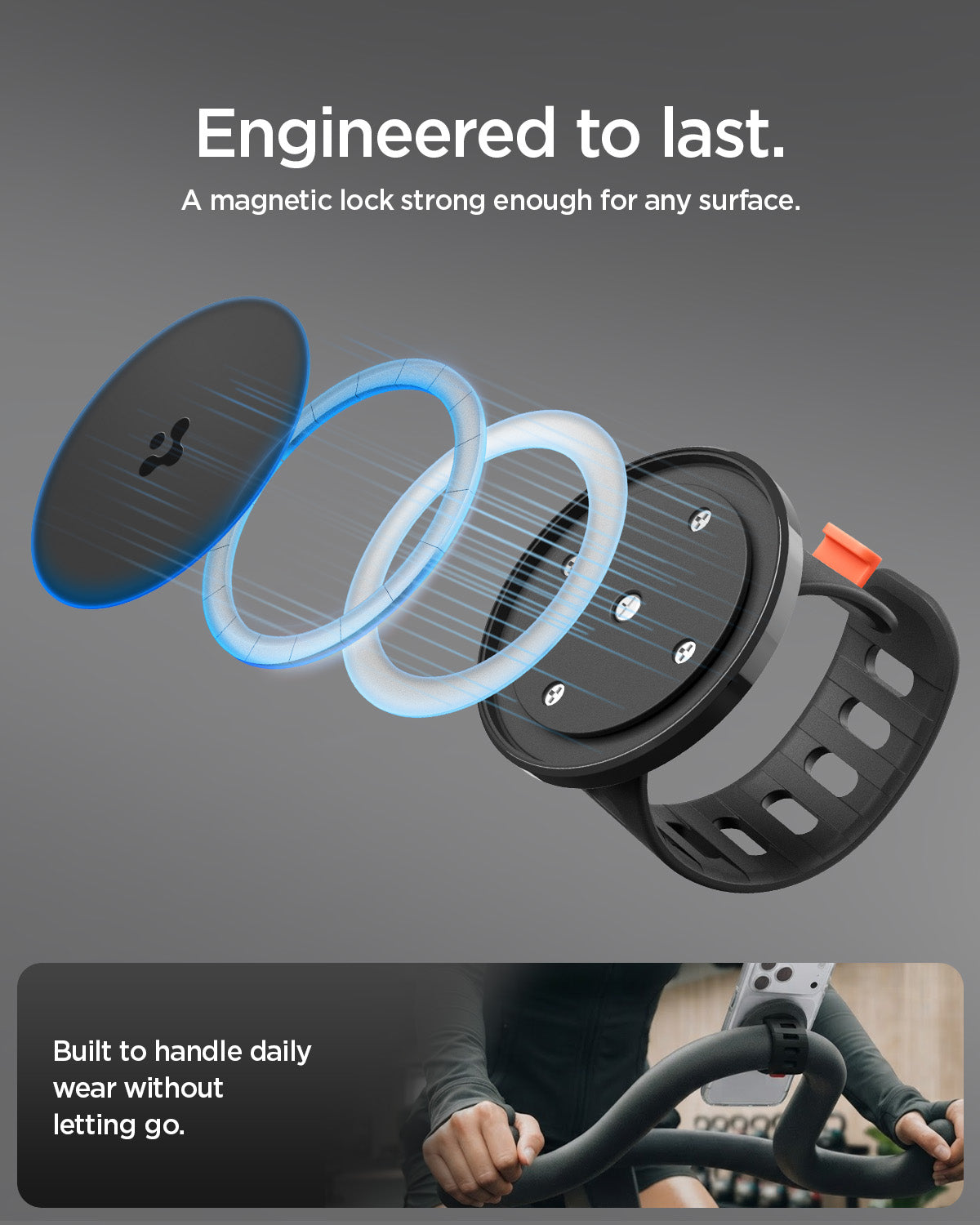 Spigen MagSafe Stroller Phone Mount – OM200 (MagFit) — Black, fit, construction or use view 13