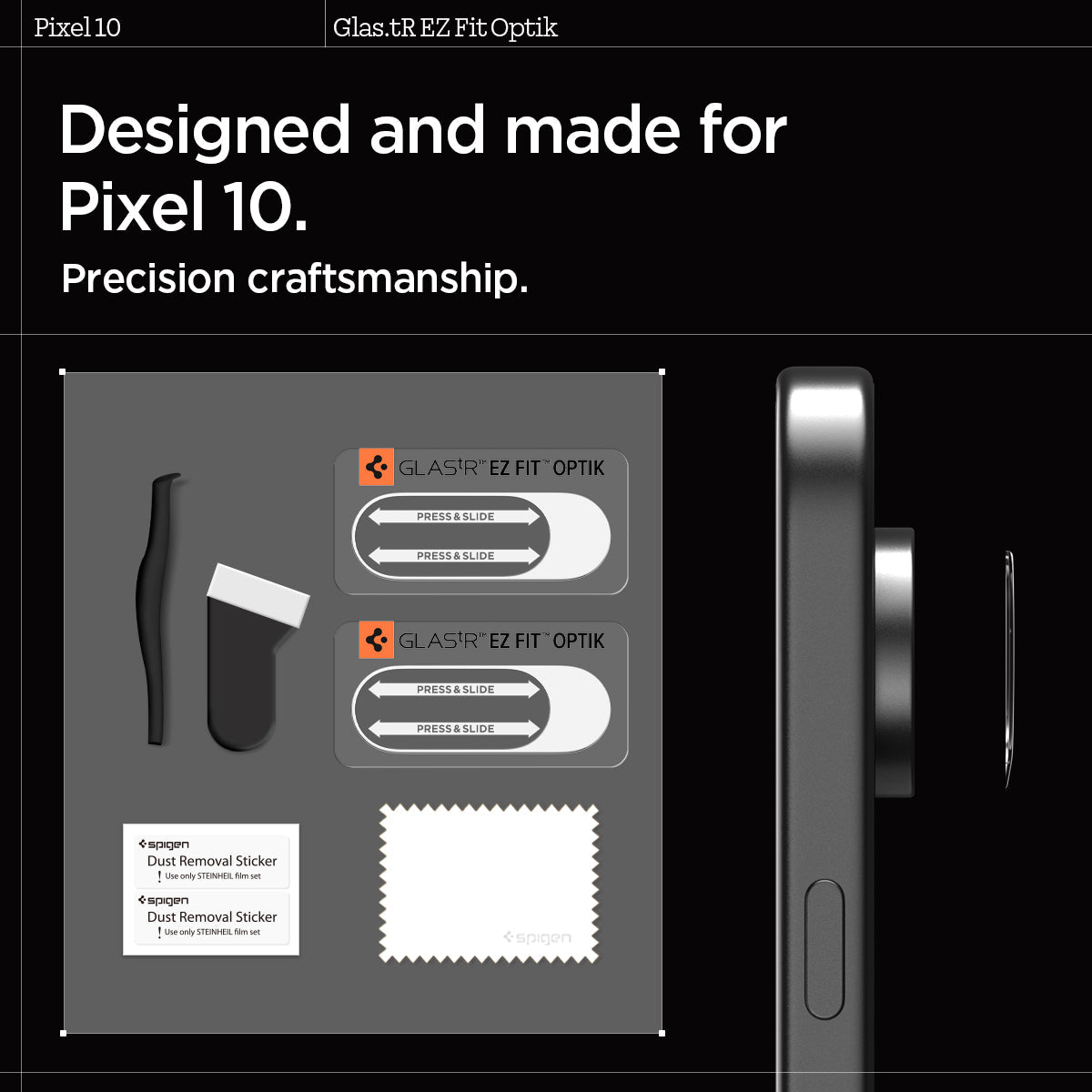 Spigen Pixel 10 Lens Protector Optik EZ Fit (2 Pack) view 14