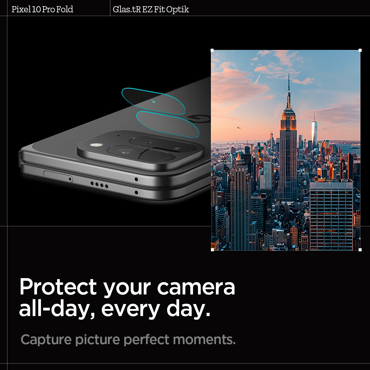 Spigen Pixel 10 Pro Fold Lens Protector Optik EZ Fit (2 Pack) view 3