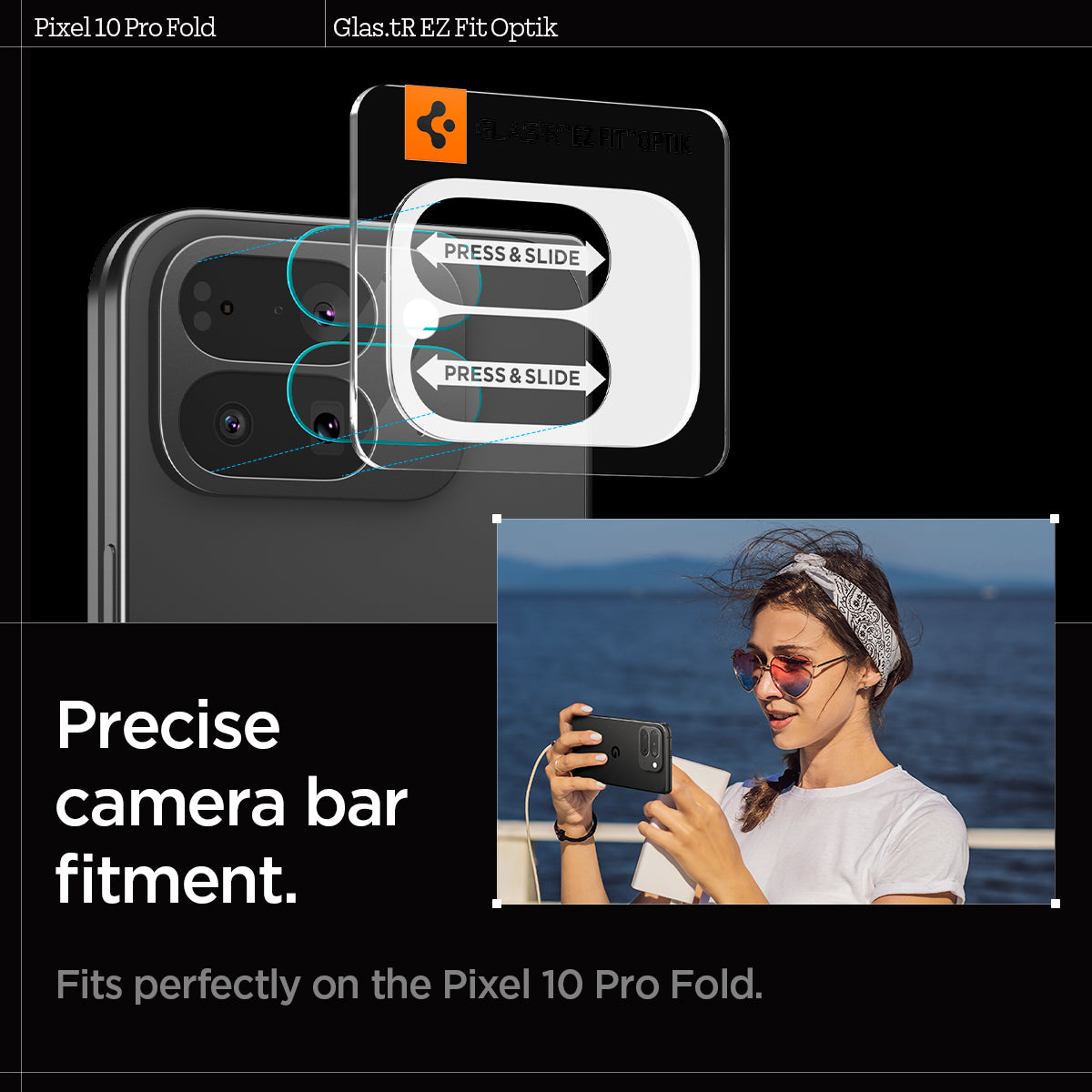 Spigen Pixel 10 Pro Fold Lens Protector Optik EZ Fit (2 Pack) view 4