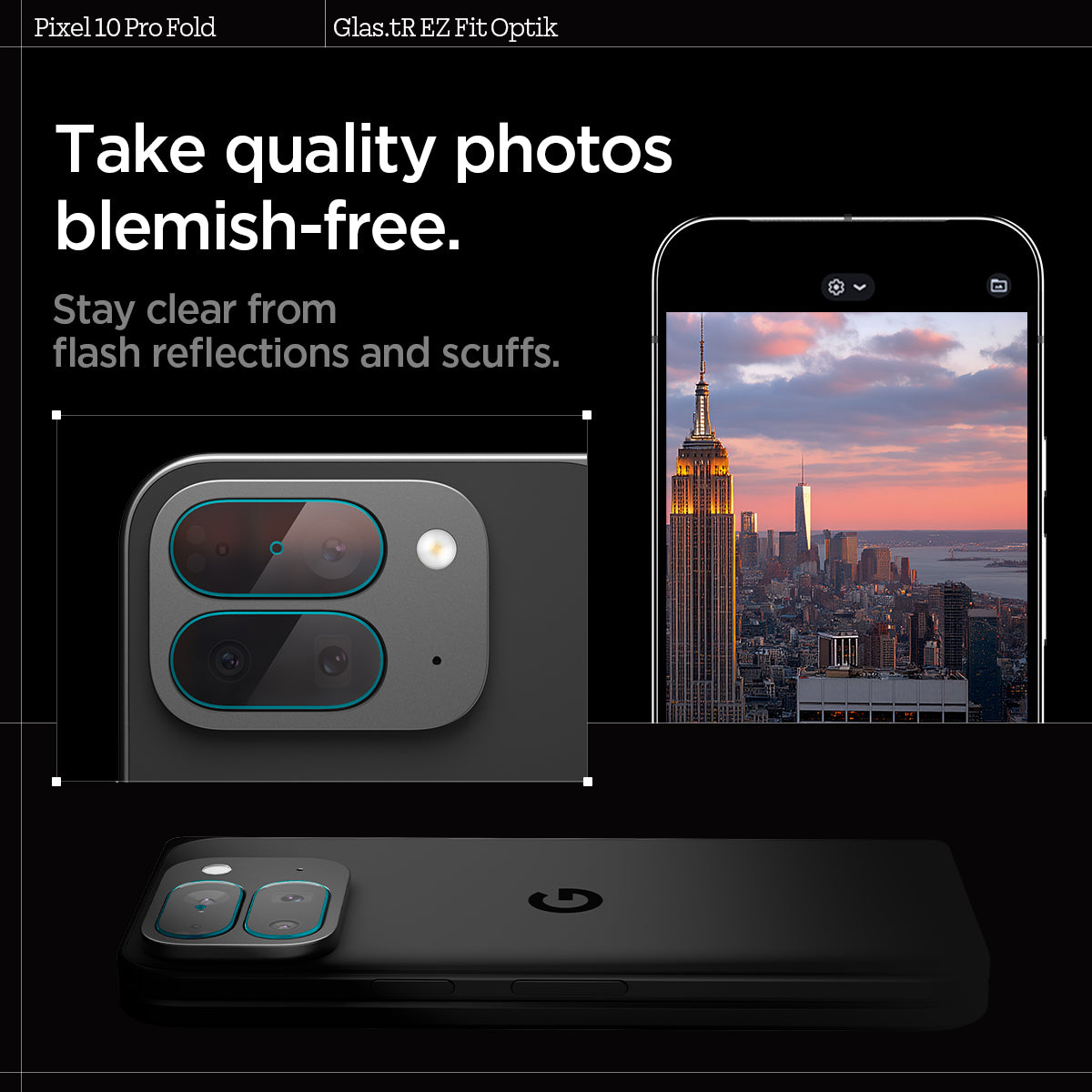 Spigen Pixel 10 Pro Fold Lens Protector Optik EZ Fit (2 Pack) view 5