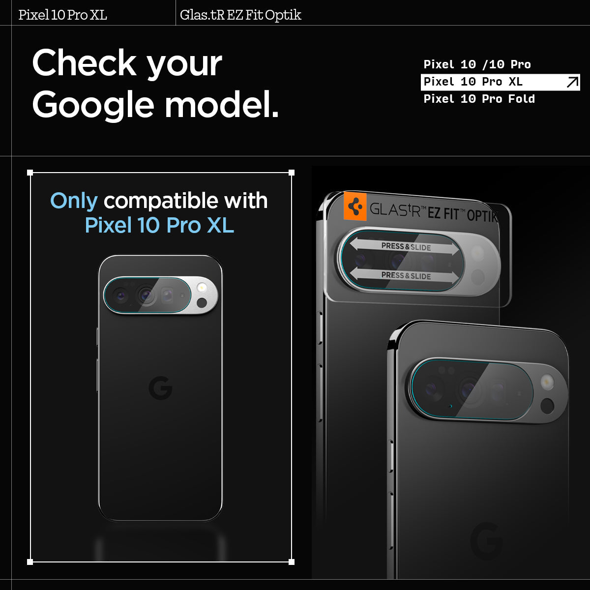 Spigen Pixel 10 Pro XL Lens Protector Optik EZ Fit (2 Pack) view 3